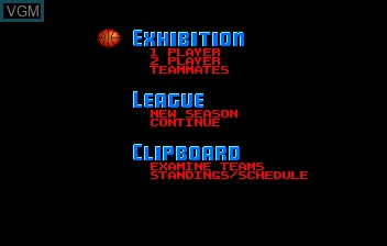 Menu screen of the game TV Sports Basketball on NEC PC Engine