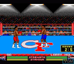In-game screen of the game Champions Forever Boxing on NEC PC Engine