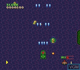 In-game screen of the game Cyber-Core on NEC PC Engine