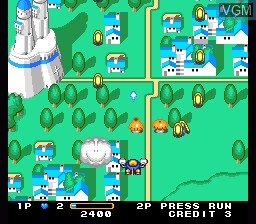In-game screen of the game Detana!! TwinBee on NEC PC Engine