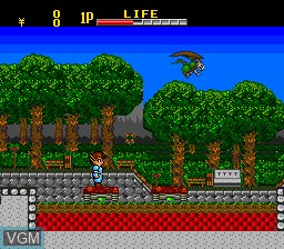 In-game screen of the game Kaizou Chounin Shubibinman on NEC PC Engine