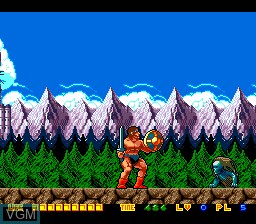 In-game screen of the game Rastan Saga II on NEC PC Engine