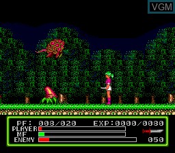 In-game screen of the game Shiryou Sensen - War of the Dead on NEC PC Engine