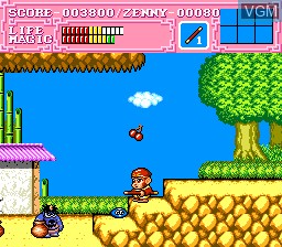 In-game screen of the game SonSon II on NEC PC Engine
