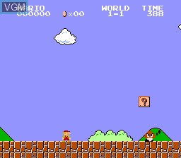 In-game screen of the game Super Mario Bros on NEC PC Engine