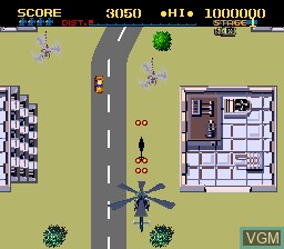 In-game screen of the game Thunder Blade on NEC PC Engine