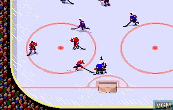 In-game screen of the game TV Sports Hockey on NEC PC Engine