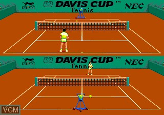 In-game screen of the game Davis Cup Tennis on NEC PC Engine