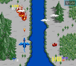 In-game screen of the game Dragon Spirit on NEC PC Engine
