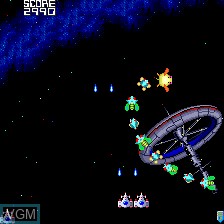 In-game screen of the game Galaga '90 on NEC PC Engine