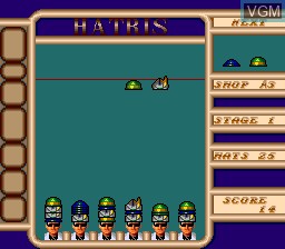 In-game screen of the game Hatris on NEC PC Engine