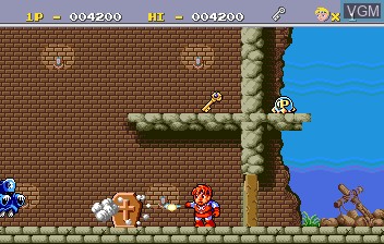In-game screen of the game Legend of Hero Tonma on NEC PC Engine