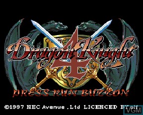 Title screen of the game Dragon Knight 4 on NEC PC-FX