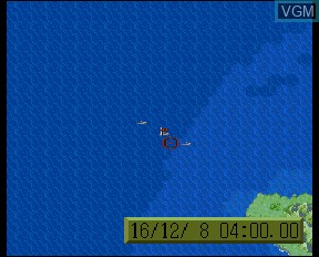 In-game screen of the game Konpeki no Kantai on NEC PC-FX