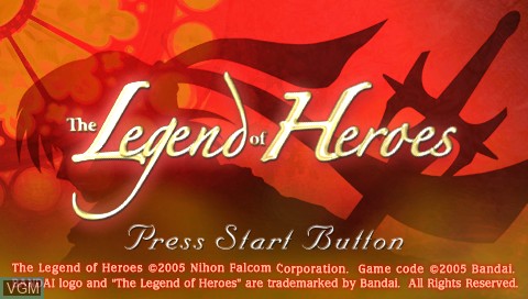 Title screen of the game Legend of Heroes, The - A Tear of Vermillion on Sony PSP