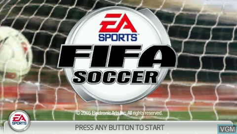 Title screen of the game FIFA Soccer on Sony PSP