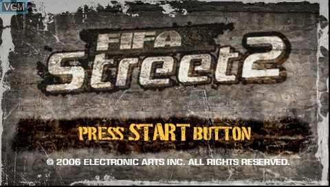 Title screen of the game FIFA Street 2 on Sony PSP