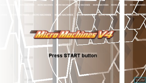 Title screen of the game Micro Machines V4 on Sony PSP