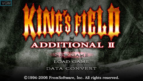 Title screen of the game King's Field - Additional II on Sony PSP