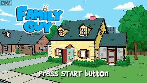 Title screen of the game Family Guy on Sony PSP