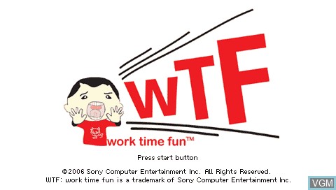 Title screen of the game WTF - Work Time Fun on Sony PSP