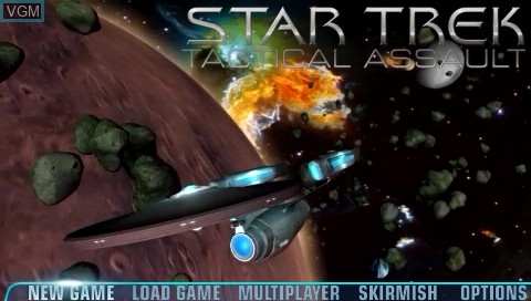 Title screen of the game Star Trek - Tactical Assault on Sony PSP