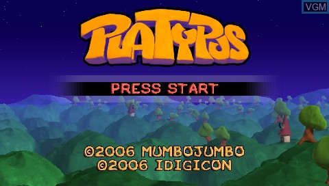 Title screen of the game Platypus on Sony PSP