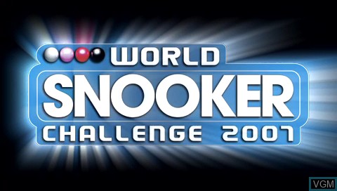 Title screen of the game World Snooker Challenge 2007 on Sony PSP