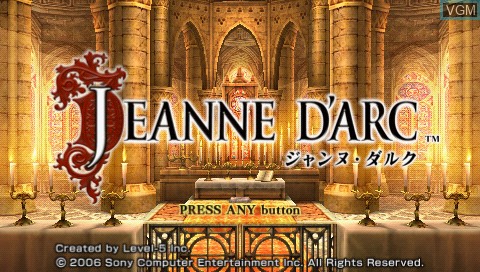 Title screen of the game Jeanne d'Arc on Sony PSP