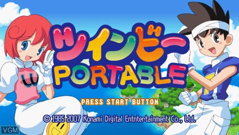 Title screen of the game TwinBee Portable on Sony PSP