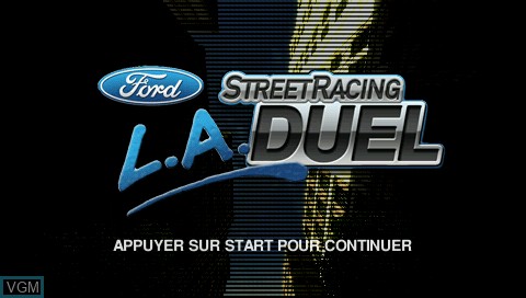 Title screen of the game Ford Street Racing - L.A. Duel on Sony PSP