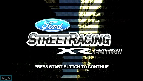 Title screen of the game Ford Street Racing XR Edition on Sony PSP