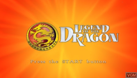 Title screen of the game Legend of the Dragon on Sony PSP