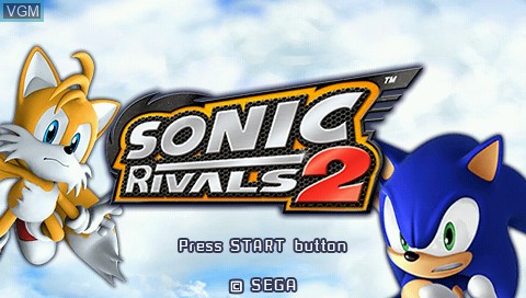 Title screen of the game Sonic Rivals 2 on Sony PSP