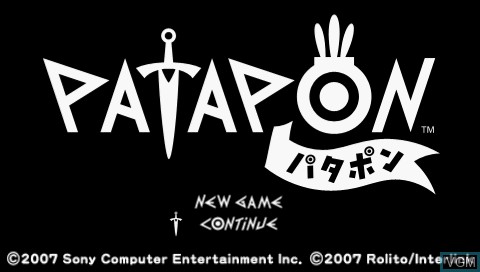 Title screen of the game Patapon on Sony PSP