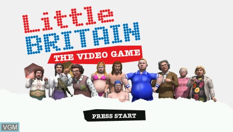 Title screen of the game Little Britain - The Video Game on Sony PSP