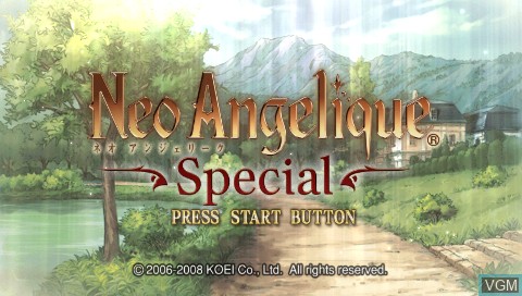 Title screen of the game Neo Angelique Special on Sony PSP
