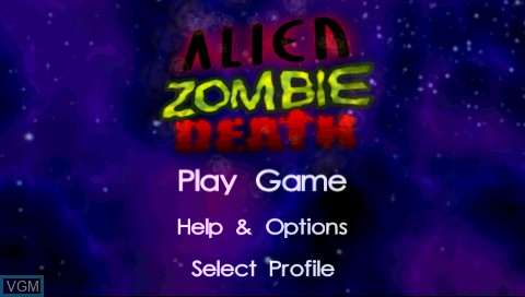 Title screen of the game Alien Zombie Death on Sony PSP