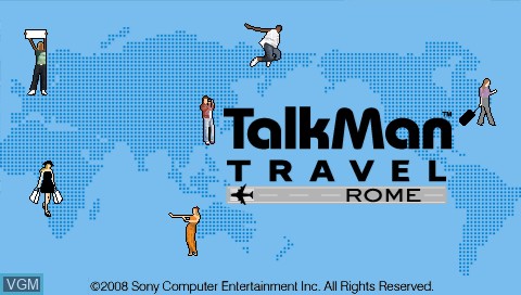 Title screen of the game TalkMan Travel - Rome on Sony PSP