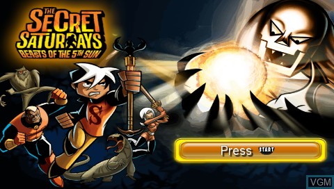 Title screen of the game Secret Saturdays, The - Beasts of the 5th Sun on Sony PSP