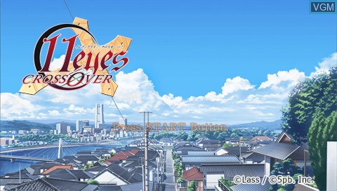 Title screen of the game 11 Eyes - CrossOver on Sony PSP