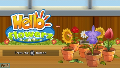 Title screen of the game Hello Flowerz on Sony PSP