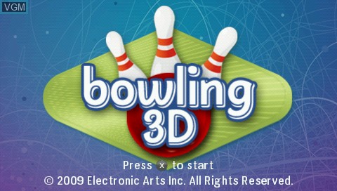 Title screen of the game Bowling 3D on Sony PSP