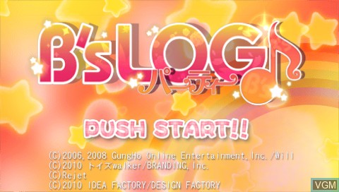 Title screen of the game B's-LOG Party on Sony PSP