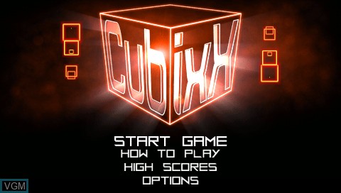 Title screen of the game Cubixx on Sony PSP