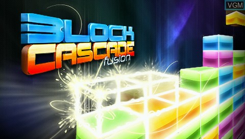 Title screen of the game Block Cascade Fusion on Sony PSP