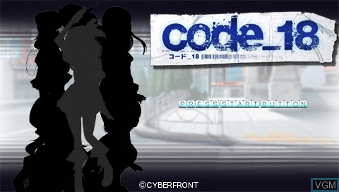 Title screen of the game code_18 on Sony PSP