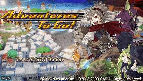 Title screen of the game Adventures to Go! on Sony PSP