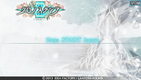 Title screen of the game Chronostacia on Sony PSP