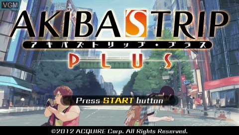 Title screen of the game Akiba's Trip Plus on Sony PSP